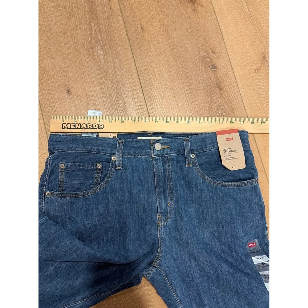 Levis Middy Straight Jeans Womens 31x30 Medium Wash Blue Denim read